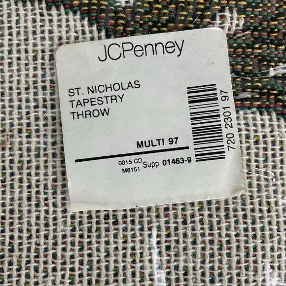 CHATHAM Santa Christmas Tapestry Throw Blanket 56X62” Vintage 90s CMI RARE NEW - Picture 7 of 7